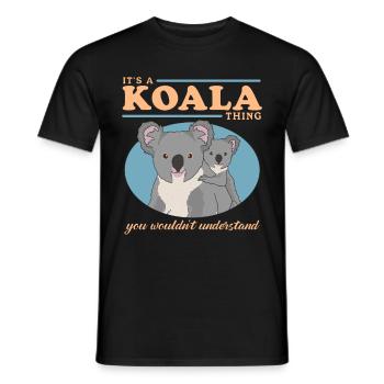 Koala Koala Bears | Koala Koala Bear Gift - Men's T-Shirt - black - Front - AI Model Male 178 light (178cm)