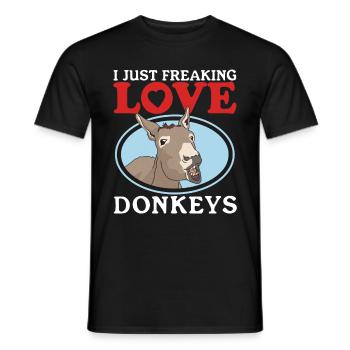 Esel Eselbesitzer Eselliebhaber Eselchen Geschenk - Männer T-Shirt - Schwarz - Vorne - AI Model Male 178 light (178cm)