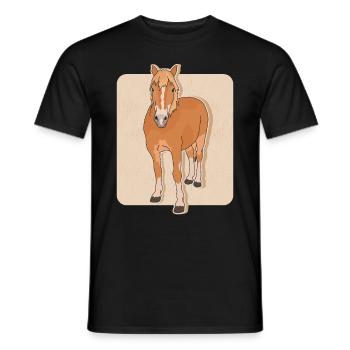 Haflinger Pferde Haffi Pferdebesitzer Geschenk - Männer T-Shirt - Schwarz - Vorne - AI Model Male 178 light (178cm)