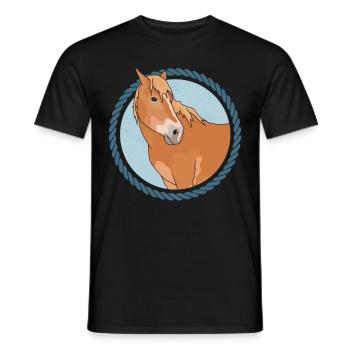 Haflinger Pferd Haffi Pferdebesitzer Geschenk - Männer T-Shirt - Schwarz - Vorne - AI Model Male 178 light (178cm)