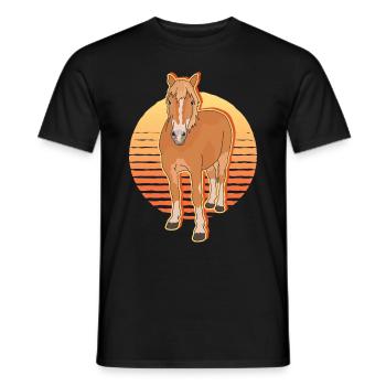 Haflinger Pferde | Haffi Pferdebesitzer Geschenk - Männer T-Shirt - Schwarz - Vorne - AI Model Male 178 light (178cm)