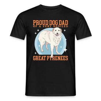 Chien de montagne pyrénéen Papa Chien Chien Propriétaire Cadeau - T-shirt homme - noir - Devant - AI Model Male 178 light (178cm)