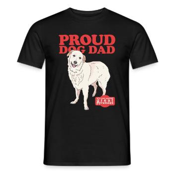 Papa chien de montagne des Pyrénées | Cadeau du propriétaire de chien - T-shirt homme - noir - Devant - AI Model Male 178 light (178cm)