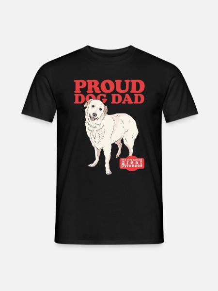 Papa chien de montagne des Pyrénées | Cadeau du propriétaire de chien - T-shirt homme - noir