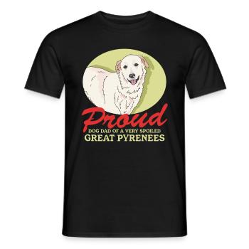 Chien de montagne des Pyrénées Papa Chiens Chien Propriétaire Cadeau - T-shirt homme - noir - Devant - AI Model Male 178 light (178cm)