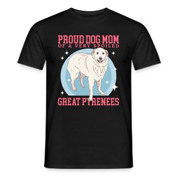 Chien de montagne des Pyrénées Maman Chien Propriétaire Cadeau - T-shirt homme - noir - Devant - AI Model Male 178 light (178cm)