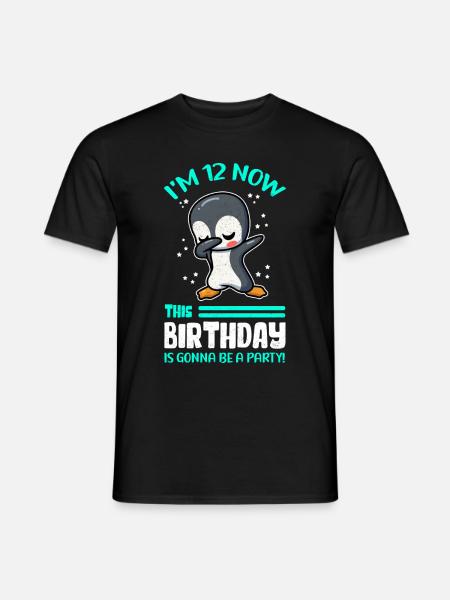 12. Geburtstag 12 Jahre Geschenkidee Geschenk - Männer T-Shirt - Schwarz