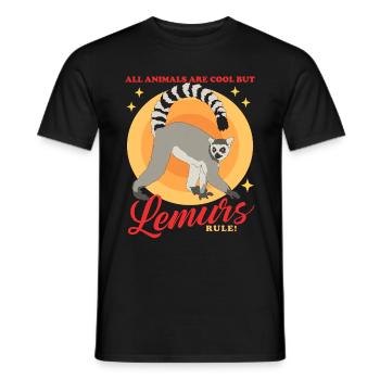 Lemurs Ring-tailed lemur Ringtail Lemure Gift - Men's T-Shirt - black - Front - AI Model Male 178 light (178cm)