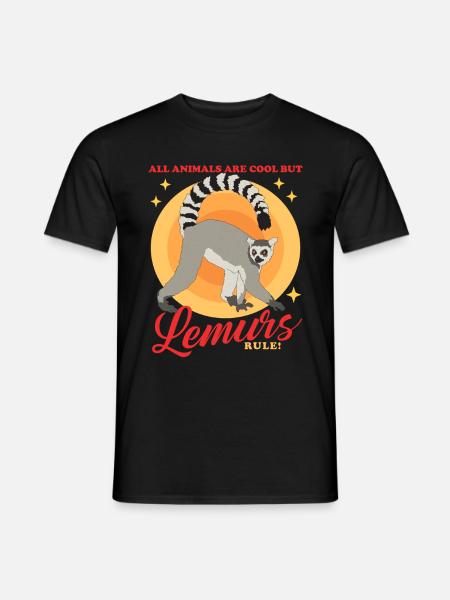 Lemuri Lemure dalla coda ad anelli Lemure coda ad anello Regalo - T-shirt uomo - nero