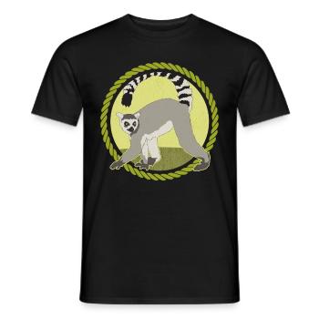 Lémurien Lémuriens à queue annelée Lémuriens à queue annelée Cadeau - T-shirt homme - noir - Devant - AI Model Male 178 light (178cm)