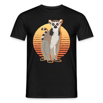 Lémurien à queue bouclée Lémurien à queue annelée Cadeau - T-shirt homme - noir - Devant - AI Model Male 178 light (178cm)