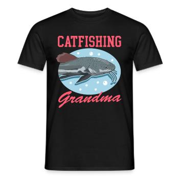 Pêcheur Grand-mère Poisson-chat Pêche Poisson Cadeau - T-shirt homme - noir - Devant - AI Model Male 178 light (178cm)