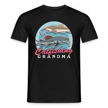 Pêcheur Grand-mère Poisson-chat Pêche Poisson Pêche Cadeau - T-shirt homme - noir - Devant - AI Model Male 178 light (178cm)
