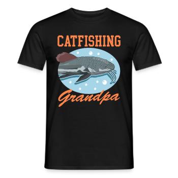 Pêcheur Grand-père Poisson-chat Pêche Poisson Cadeau - T-shirt homme - noir - Devant - AI Model Male 178 light (178cm)