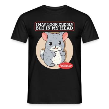 Chinchilla propriétaire mignons chinchillas cadeau - T-shirt homme - noir - Devant - AI Model Male 178 light (178cm)