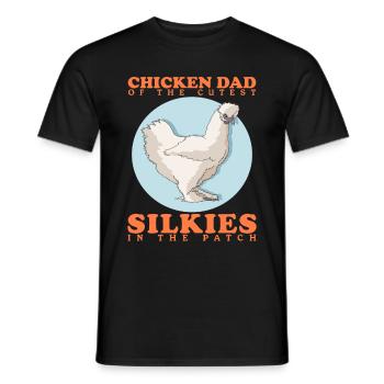 Silk Chicken Dad Silkie Chicken Silk Chickens Cadeau - T-shirt homme - noir - Devant - AI Model Male 178 light (178cm)