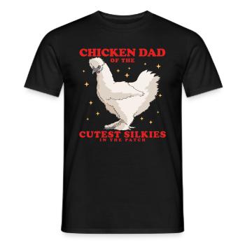 Silk Chicken Dad Silkie Silk Chickens Chicken Gift - Men's T-Shirt - black - Front - AI Model Male 178 light (178cm)