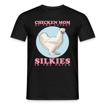 Silk Chicken Mom Silkie Chicken Silk Chickens Gift - Men's T-Shirt - black - Front - AI Model Male 178 light (178cm)