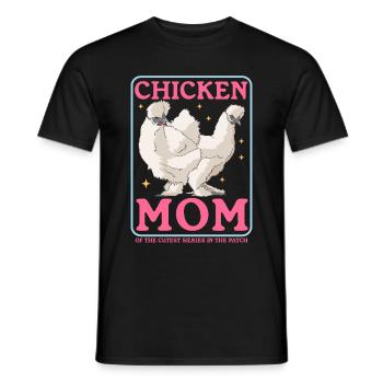 Silk Chicken Mom Silk Chickens Silkie Chicken Gift - Men's T-Shirt - black - Front - AI Model Male 178 light (178cm)
