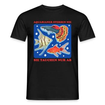 Aquarium Aquarianer Aquaristik Zierfisch Geschenk - Männer T-Shirt - Schwarz - Vorne - AI Model Male 178 light (178cm)