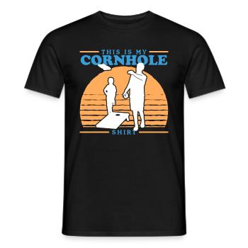 Joueur de cornhole | Blind Hole Bean Bag Cadeau - T-shirt homme - noir - Devant - AI Model Male 178 light (178cm)