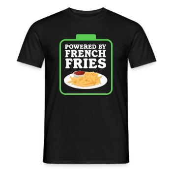 French fries fast food fries fast food gift - Men's T-Shirt - black - Front - AI Model Male 178 light (178cm)