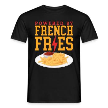 French fries fast food fast food fries gift - Men's T-Shirt - black - Front - AI Model Male 178 light (178cm)