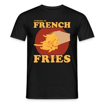 French fries fries fast food fast food gift - Men's T-Shirt - black - Front - AI Model Male 178 light (178cm)