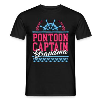 Ponton Capitaine Grand-mère Ponton Ponton Bateau Cadeau - T-shirt homme - noir - Devant - AI Model Male 178 light (178cm)