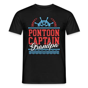 Pontoon Captain Grandpa Pontoon Pontoon Boat Gift - Men's T-Shirt - black - Front - AI Model Male 178 light (178cm)