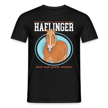 Haflinger Pferde Haffi Pferdebesitzer Geschenk - Männer T-Shirt - Schwarz - Vorne - AI Model Male 178 light (178cm)