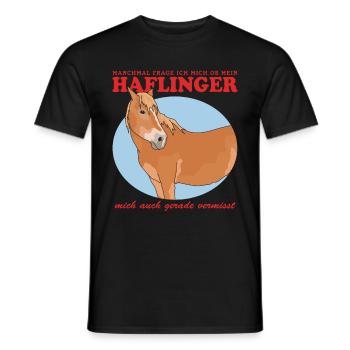 Haflinger Pferd Haffi Pferdebesitzer Geschenk - Männer T-Shirt - Schwarz - Vorne - AI Model Male 178 light (178cm)