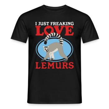 Lémurien Lémuriens à queue annelée Lémuriens à queue annelée Cadeau - T-shirt homme - noir - Devant - AI Model Male 178 light (178cm)