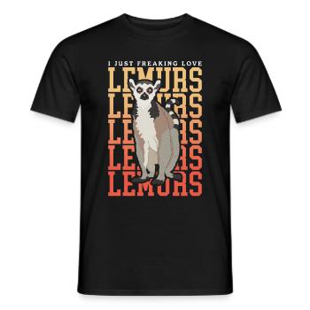 Cadeau de lémurien à queue annelée - T-shirt homme - noir - Devant - AI Model Male 178 light (178cm)
