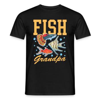 Aquarium Aquariist Aquaristics Grandpa Gift - T-shirt homme - noir - Devant - AI Model Male 178 light (178cm)