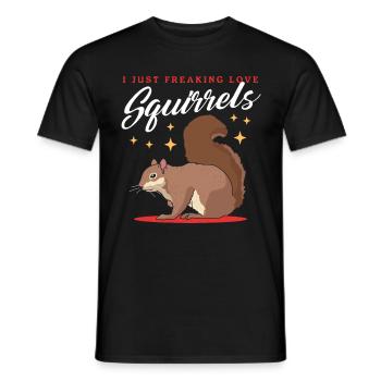 Cute Squirrel Squirrel Grey Squirrel Gift - Men's T-Shirt - black - Front - AI Model Male 178 light (178cm)