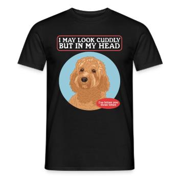 Cavapoo Dog | Cavoodle Dog Owner Gift - Men's T-Shirt - black - Front - AI Model Male 178 light (178cm)