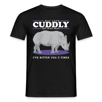 Rhinocéros Rhinocéros Rhinocéros Cadeau - T-shirt homme - noir - Devant - AI Model Male 178 light (178cm)