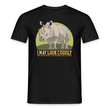 Rhinocéros Rhinocéros Rhinocéros Cadeau - T-shirt homme - noir - Devant - AI Model Male 178 light (178cm)