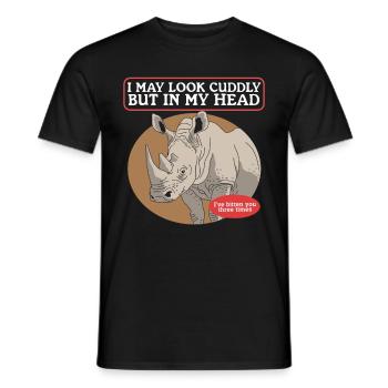Rhinocéros Rhinocéros Rhinocéros Cadeau - T-shirt homme - noir - Devant - AI Model Male 178 light (178cm)