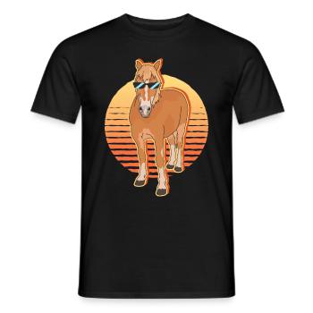 Haflinger Pferde Haffi Pferdebesitzer Geschenk - Männer T-Shirt - Schwarz - Vorne - AI Model Male 178 light (178cm)