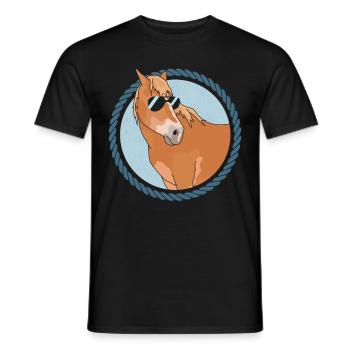 Haflinger Pferde | Haffi Pferdebesitzer Geschenk - Männer T-Shirt - Schwarz - Vorne - AI Model Male 178 light (178cm)