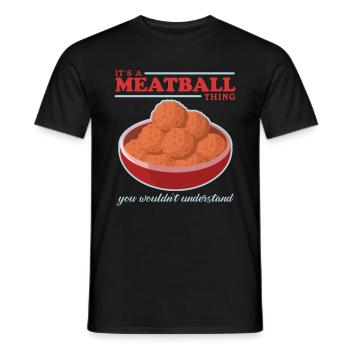 Boulettes de viande Boulettes de viande Boulettes de viande Cadeaux - T-shirt homme - noir - Devant - AI Model Male 178 light (178cm)