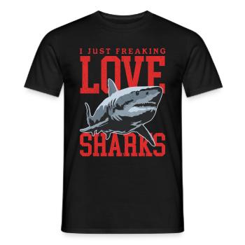 Sharks Sharks Great White Shark Shark Gift - Men's T-Shirt - black - Front - AI Model Male 178 light (178cm)