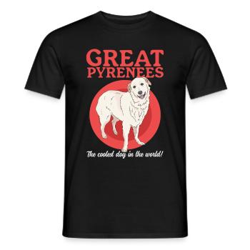 Chien de montagne des Pyrénées Chien Chien Cadeau Propriétaire - T-shirt homme - noir - Devant - AI Model Male 178 light (178cm)