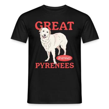 Chien de montagne des Pyrénées Chien de Montagne Chien Cadeau Propriétaire - T-shirt homme - noir - Devant - AI Model Male 178 light (178cm)