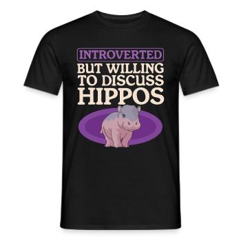 Bébé hippopotame | Hippopotames Hippos Cadeau - T-shirt homme - noir - Devant - AI Model Male 178 light (178cm)