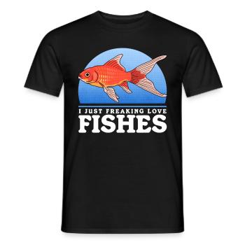 Aquarium Aquaristik Aquarianer Zierfisch Geschenk - Männer T-Shirt - Schwarz - Vorne - AI Model Male 178 light (178cm)