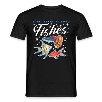 Aquaristics Aquarium Aquarist Ornamental Fish Gift - Men's T-Shirt - black - Front - AI Model Male 178 light (178cm)