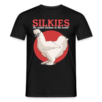 Silk Chicken Silkie Chicken Silk Chickens Gift - Men's T-Shirt - black - Front - AI Model Male 178 light (178cm)